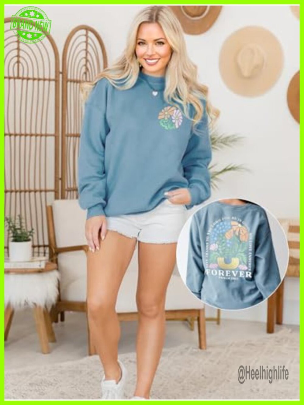 Christian Sweatshirt Jesus Faith Bible Verse Pullover Crewneck Women - Picture 5 of 5